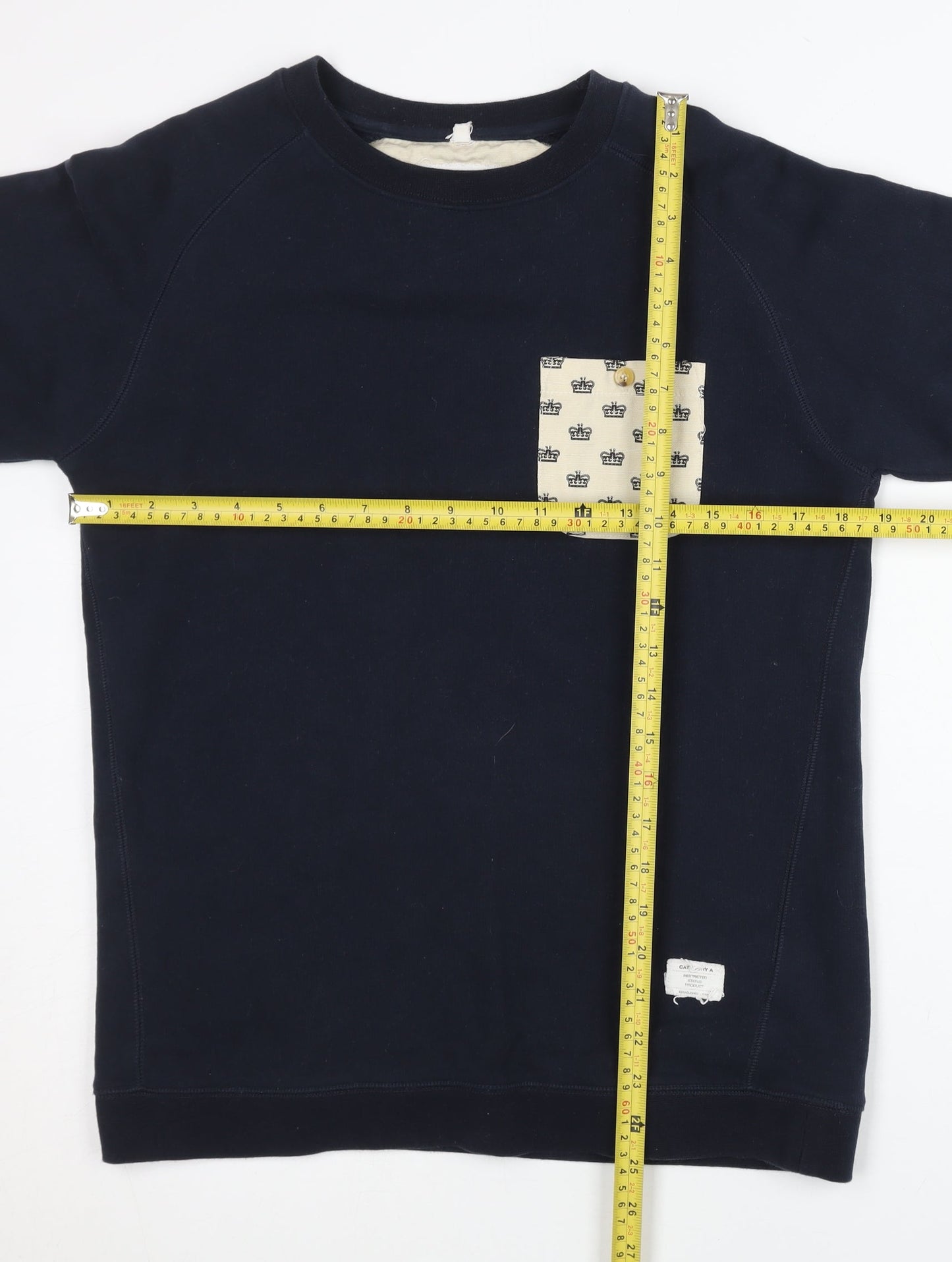 Weekend Offender Men’s Blue Small Cotton Crew Neck Sweatshirt