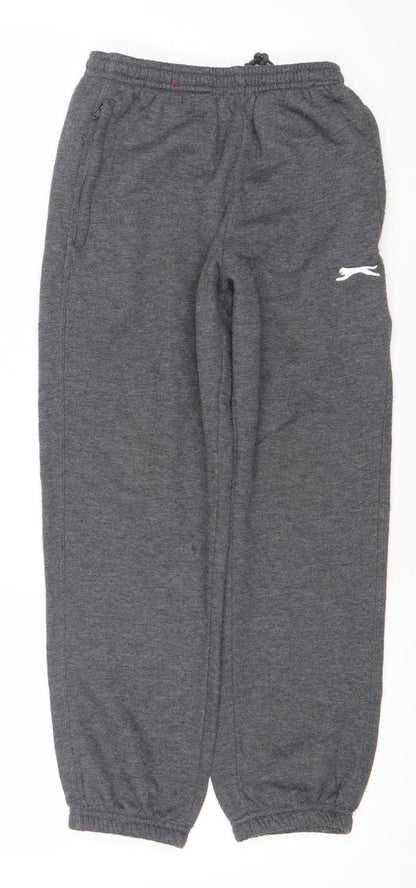 Slazenger Boys Grey 9-10 Yrs Jogger Sweatpants Fleece Activewear