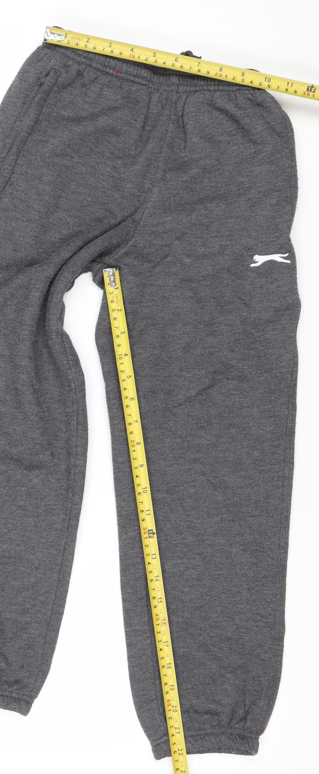 Slazenger Boys Grey 9-10 Yrs Jogger Sweatpants Fleece Activewear