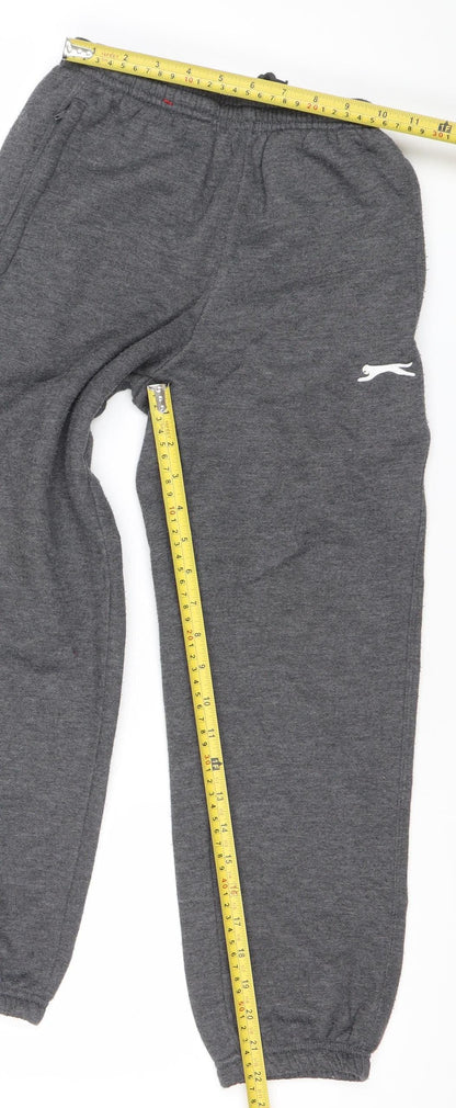 Slazenger Boys Grey 9-10 Yrs Jogger Sweatpants Fleece Activewear