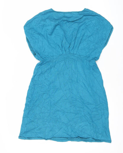 Monsoon Women’s Blue Size 12 Empire Waist V-Neck Jersey Dress