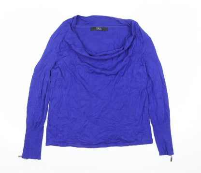 Star by Julien Macdonald Womens Blue Size 12 Cowl Neck Knit Top