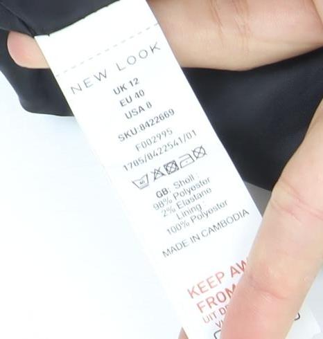 New Look Womens Black Size 12 Pencil Skirt Knee Length Workwear