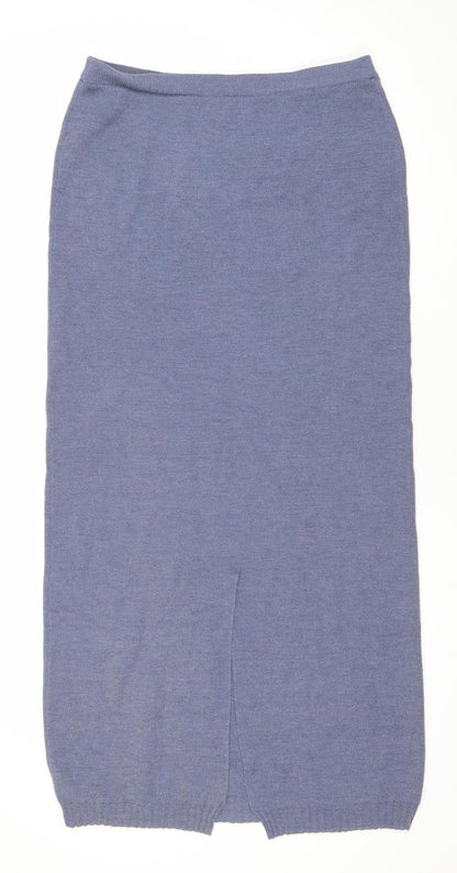 Alterna Womens Blue Wool Blend Knit Pencil Skirt Size 2XS