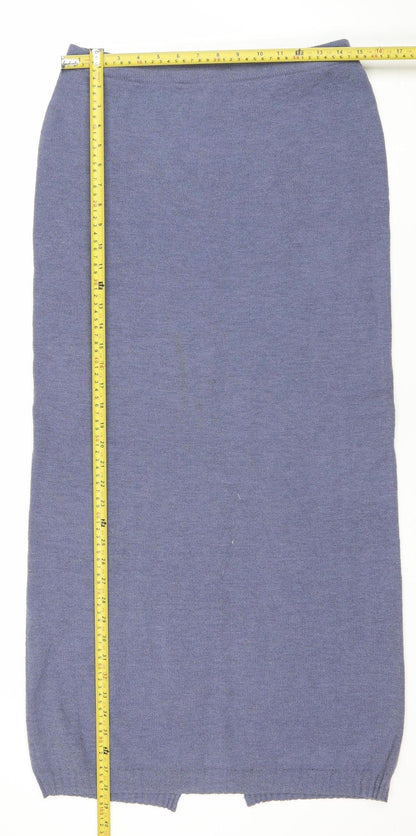 Alterna Womens Blue Wool Blend Knit Pencil Skirt Size 2XS