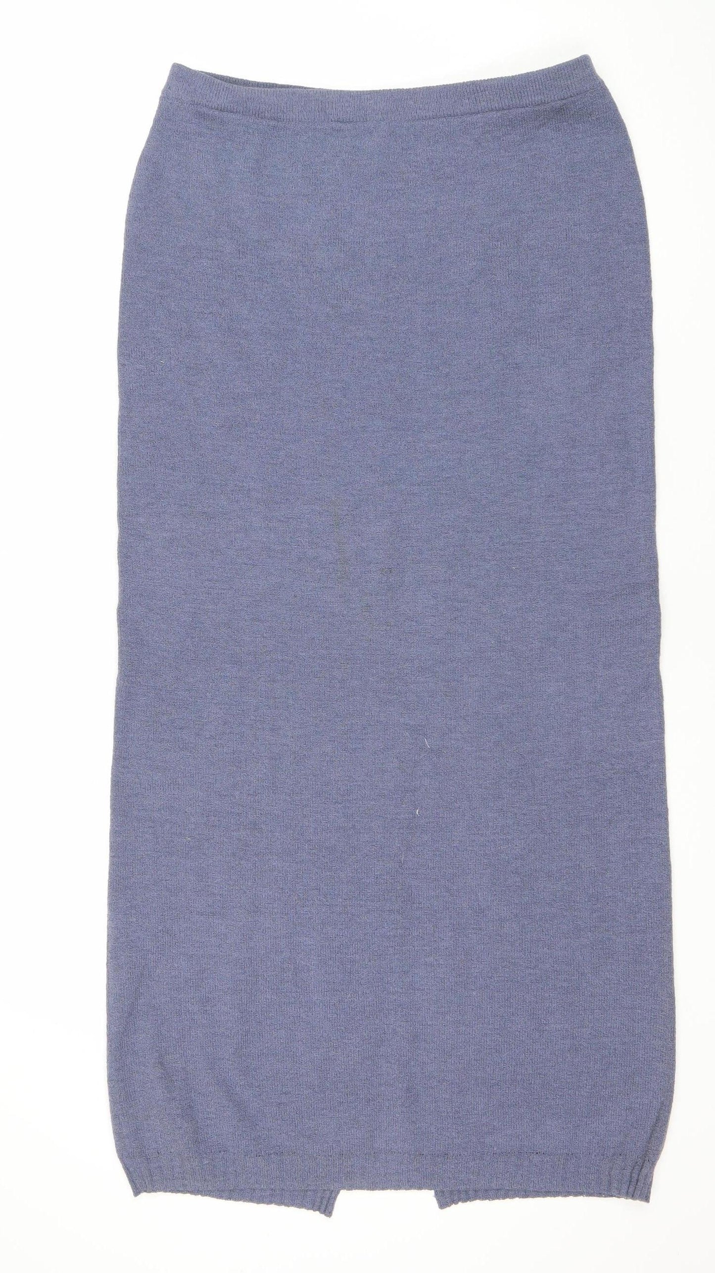 Alterna Womens Blue Wool Blend Knit Pencil Skirt Size 2XS
