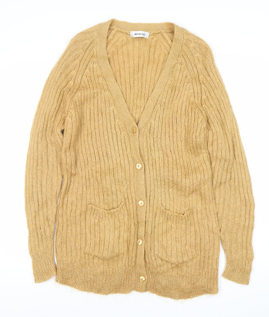 Damart Womens Beige Mohair Blend Cardigan Size 16 Plus V-Neck Knit