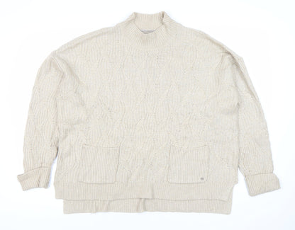 Womens UK Size 14 Fat Face Beige Pullover Jumper