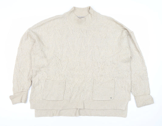 Womens UK Size 14 Fat Face Beige Pullover Jumper