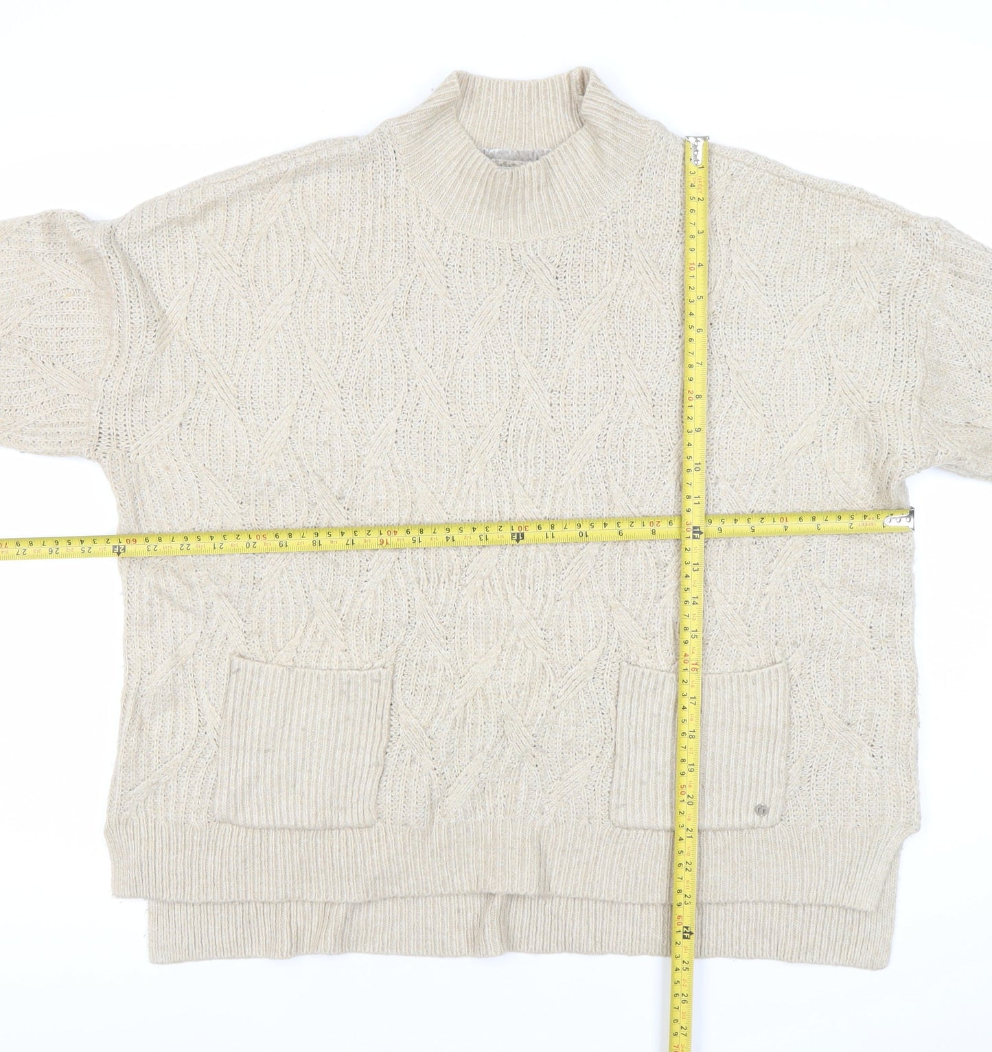 Womens UK Size 14 Fat Face Beige Pullover Jumper