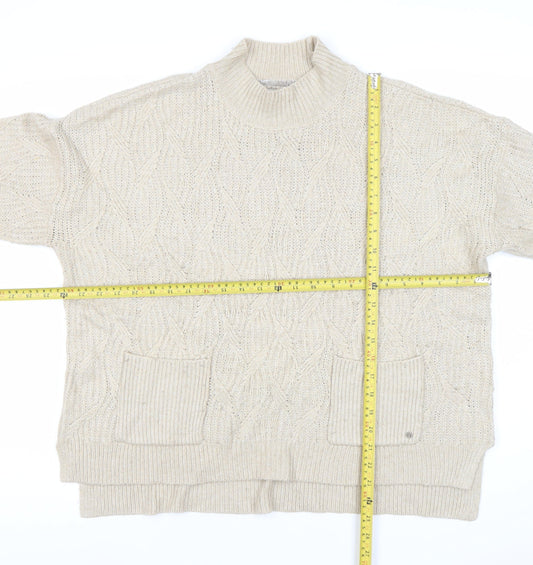 Womens UK Size 14 Fat Face Beige Pullover Jumper