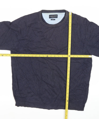 Casa Moda Men’s Blue Cotton Crew Neck Pullover Jumper L