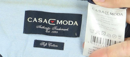Casa Moda Men’s Blue Cotton Crew Neck Pullover Jumper L