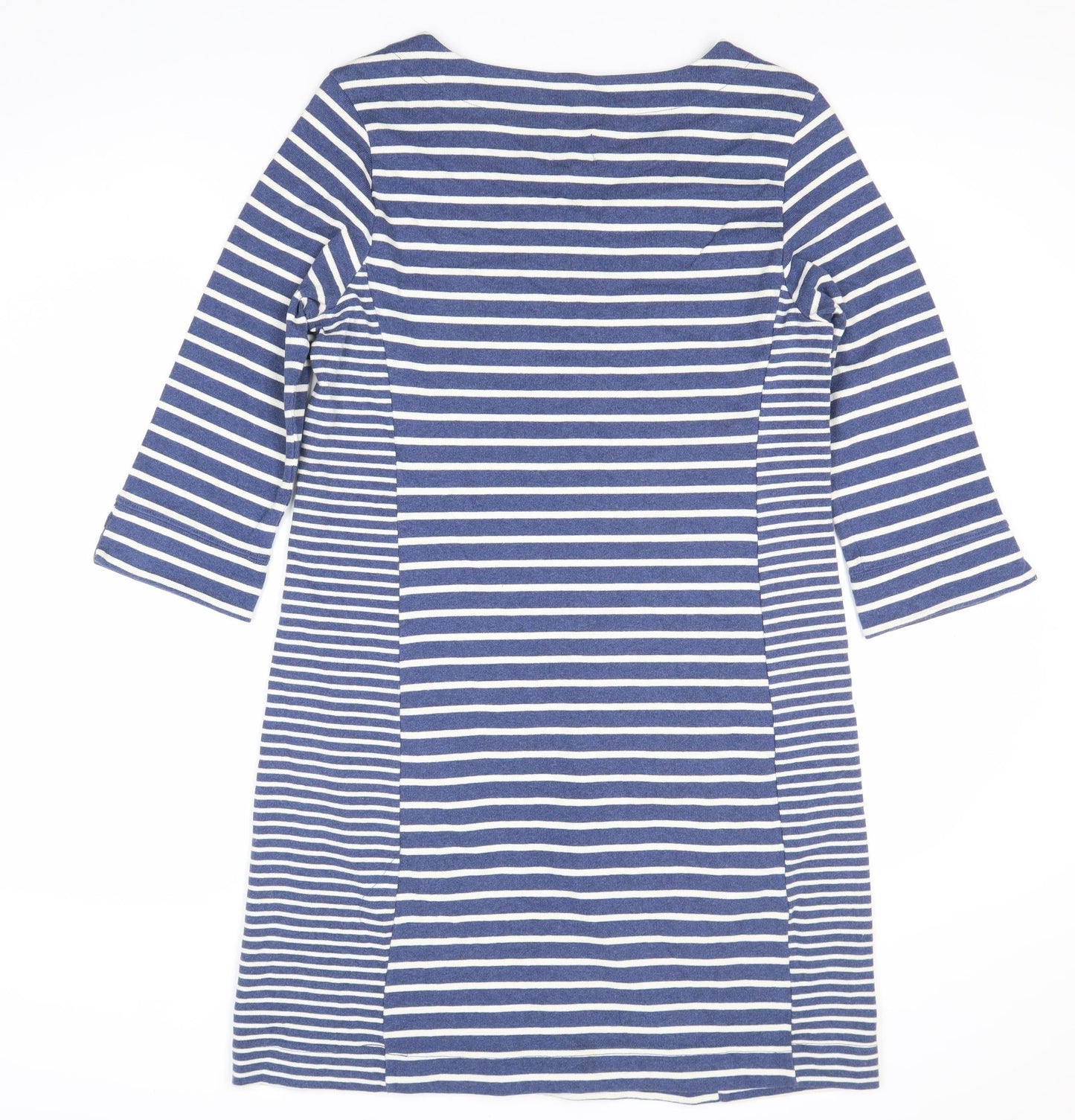 Joules Women’s Blue Striped Shift Dress UK 14 3/4 Sleeve Casual