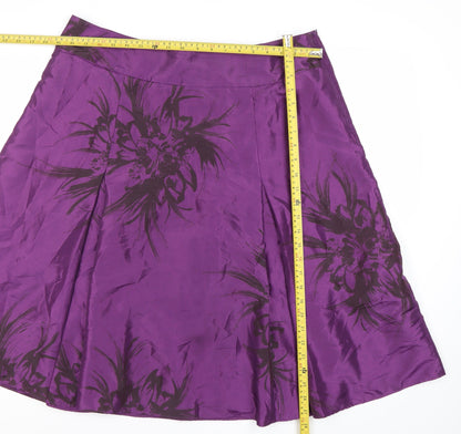 David Emanuel Women’s Purple Floral A-Line Skirt Size 18