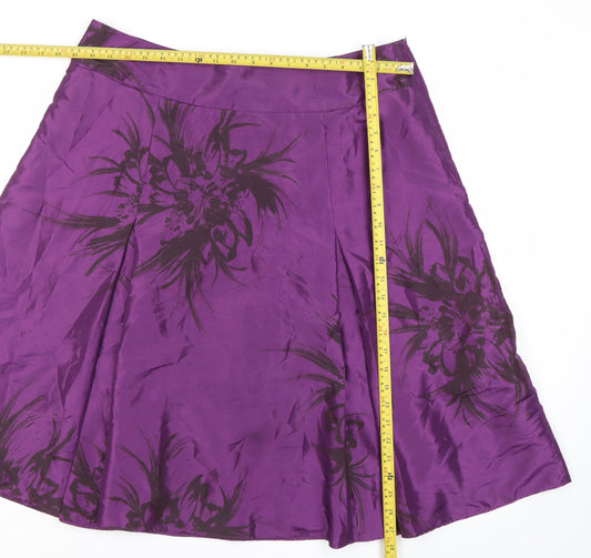 David Emanuel Women’s Purple Floral A-Line Skirt Size 18
