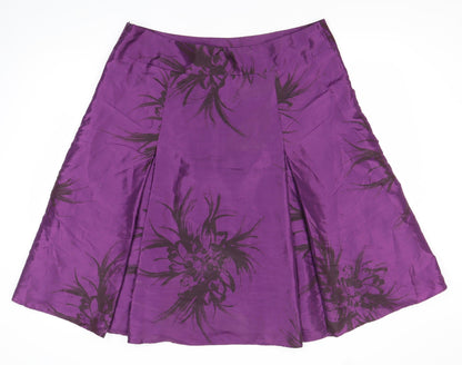 David Emanuel Women’s Purple Floral A-Line Skirt Size 18