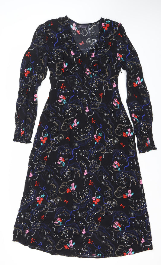 Marks and Spencer Womens Multicoloured Viscose Sheath Dress Size 8