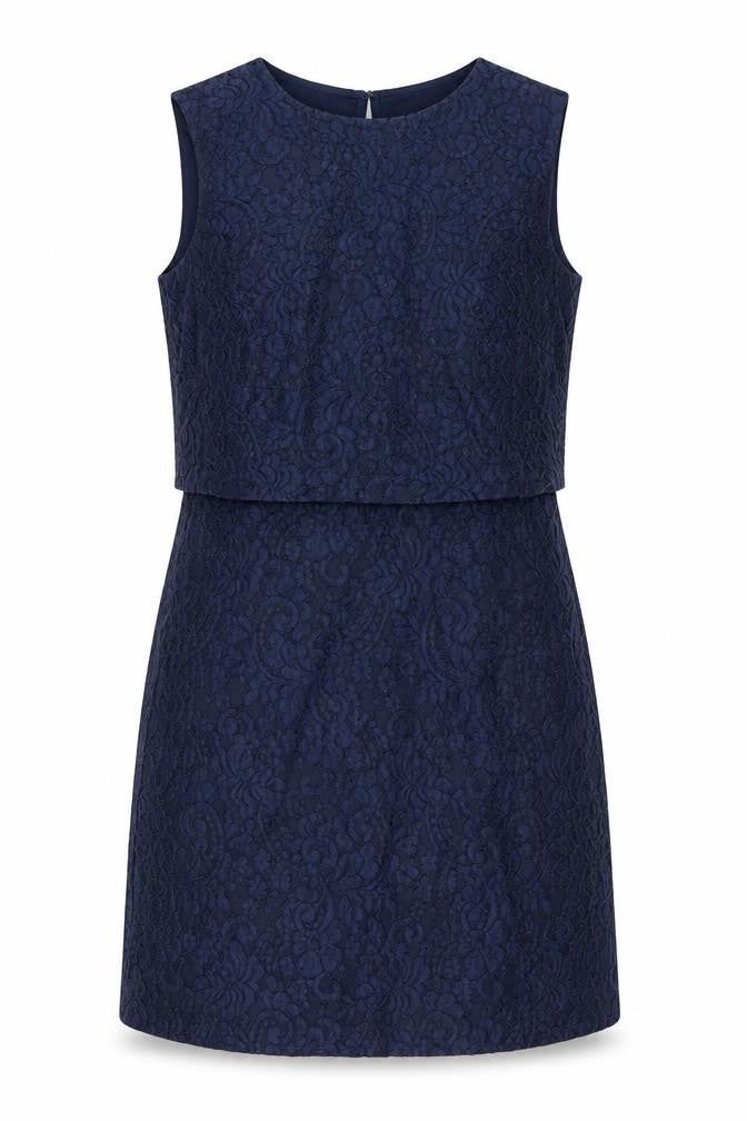 Warehouse Women’s Blue Jacquard Sheath Dress Size 12 Knee Length