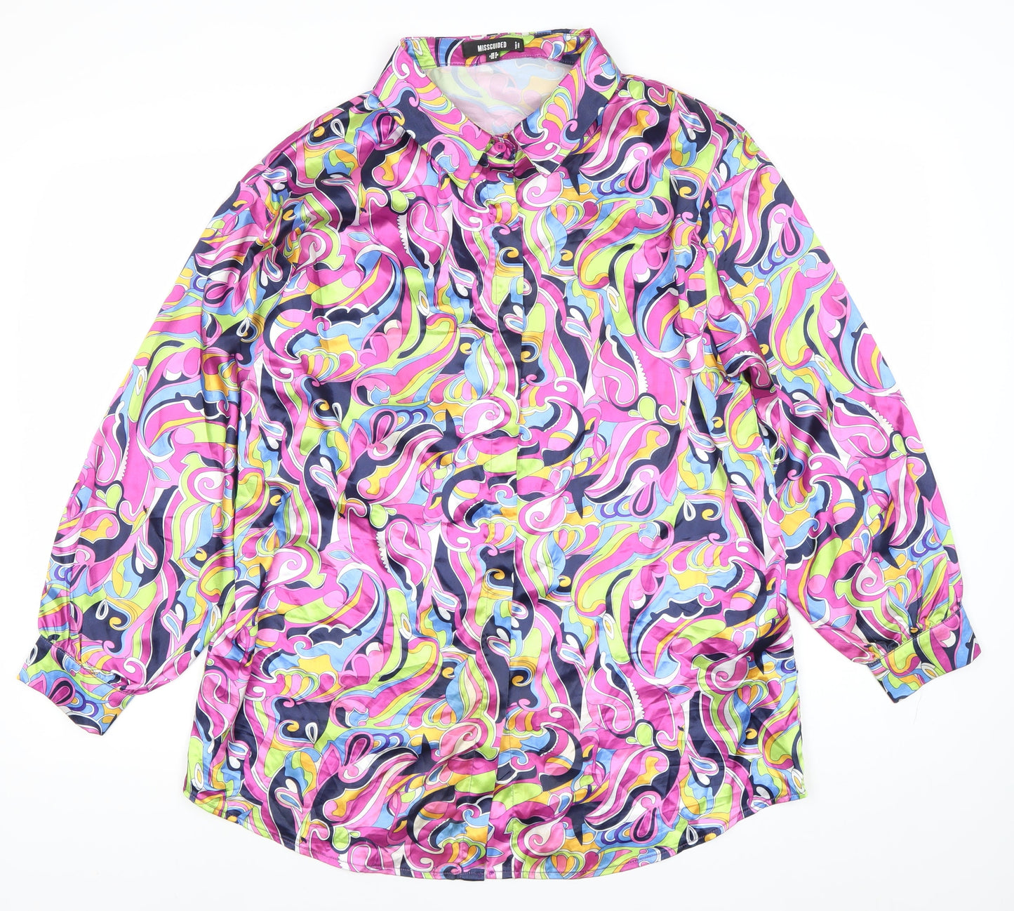 Womens UK Size 8 Missguided Multicoloured Classic Button-Up