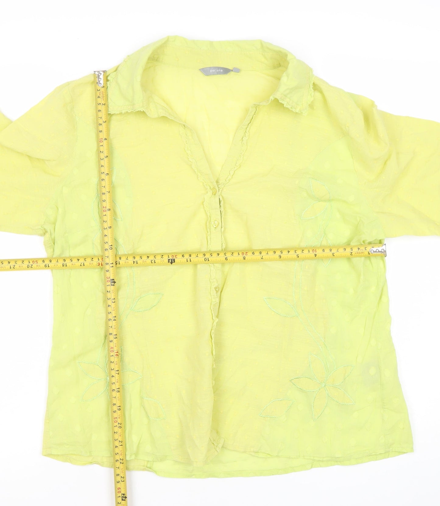 Womens UK Size 16 Marks and Spencer Green Tunic Blouse