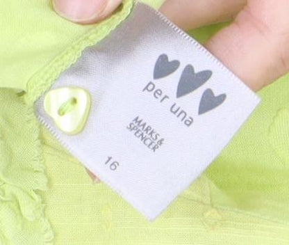 Womens UK Size 16 Marks and Spencer Green Tunic Blouse