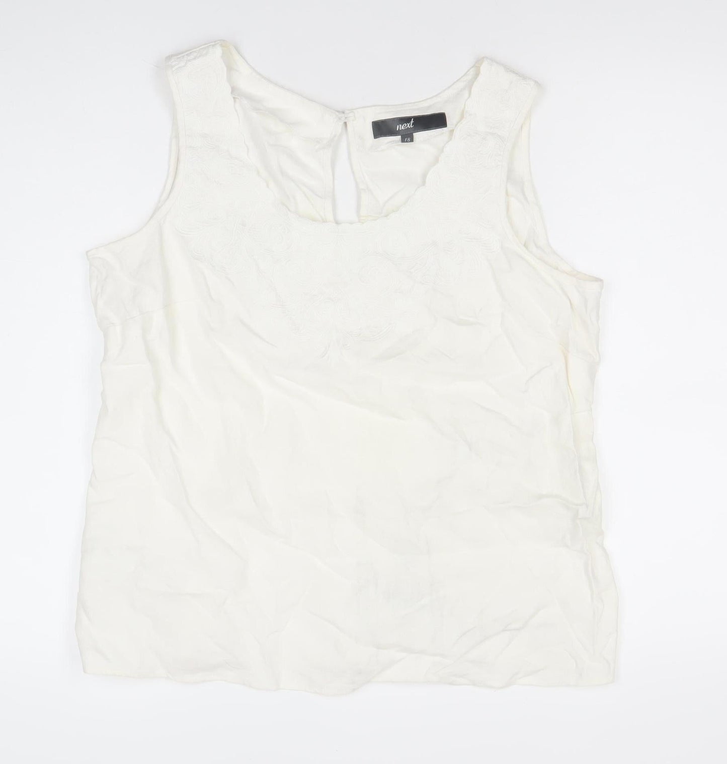 Womens UK Size 18 NEXT Ivory Basic Blouse