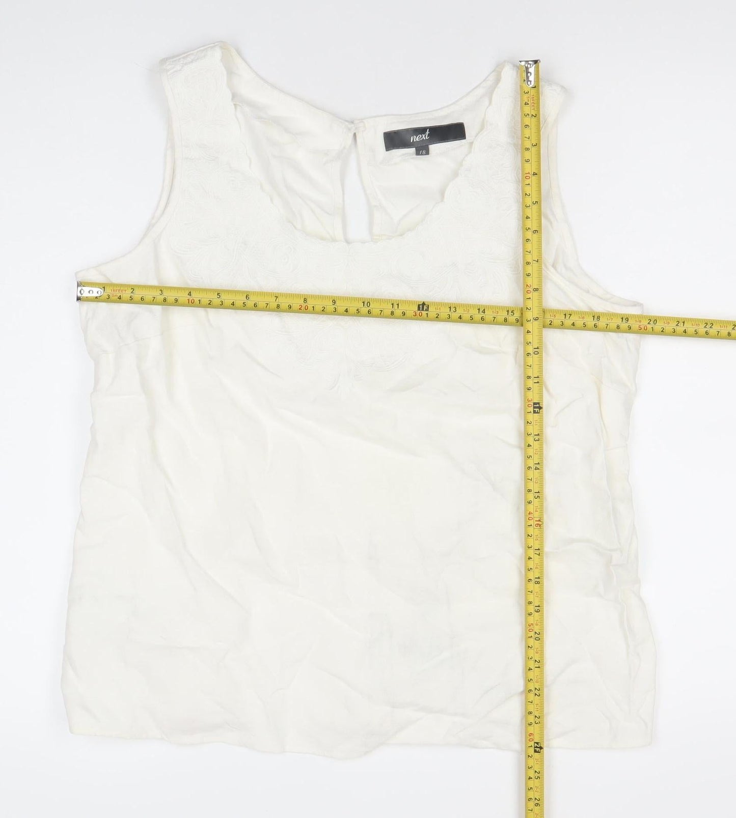 Womens UK Size 18 NEXT Ivory Basic Blouse