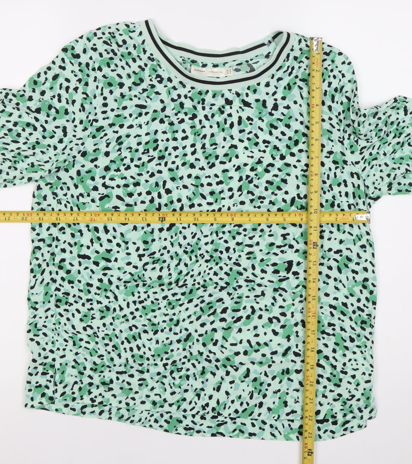 Womens UK Size 12 InWear Green Basic T-Shirt