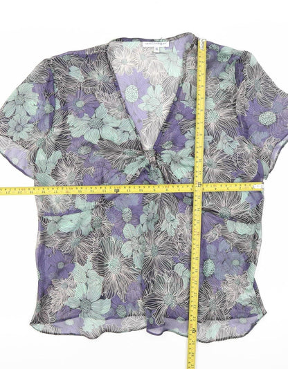 Gray & Osbourn Womens Multicoloured Floral Chiffon Blouse UK 16