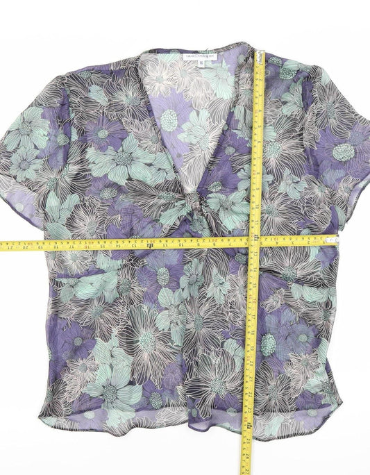 Gray & Osbourn Womens Multicoloured Floral Chiffon Blouse UK 16