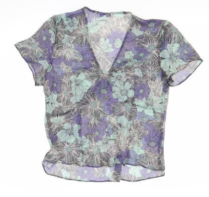 Gray & Osbourn Womens Multicoloured Floral Chiffon Blouse UK 16