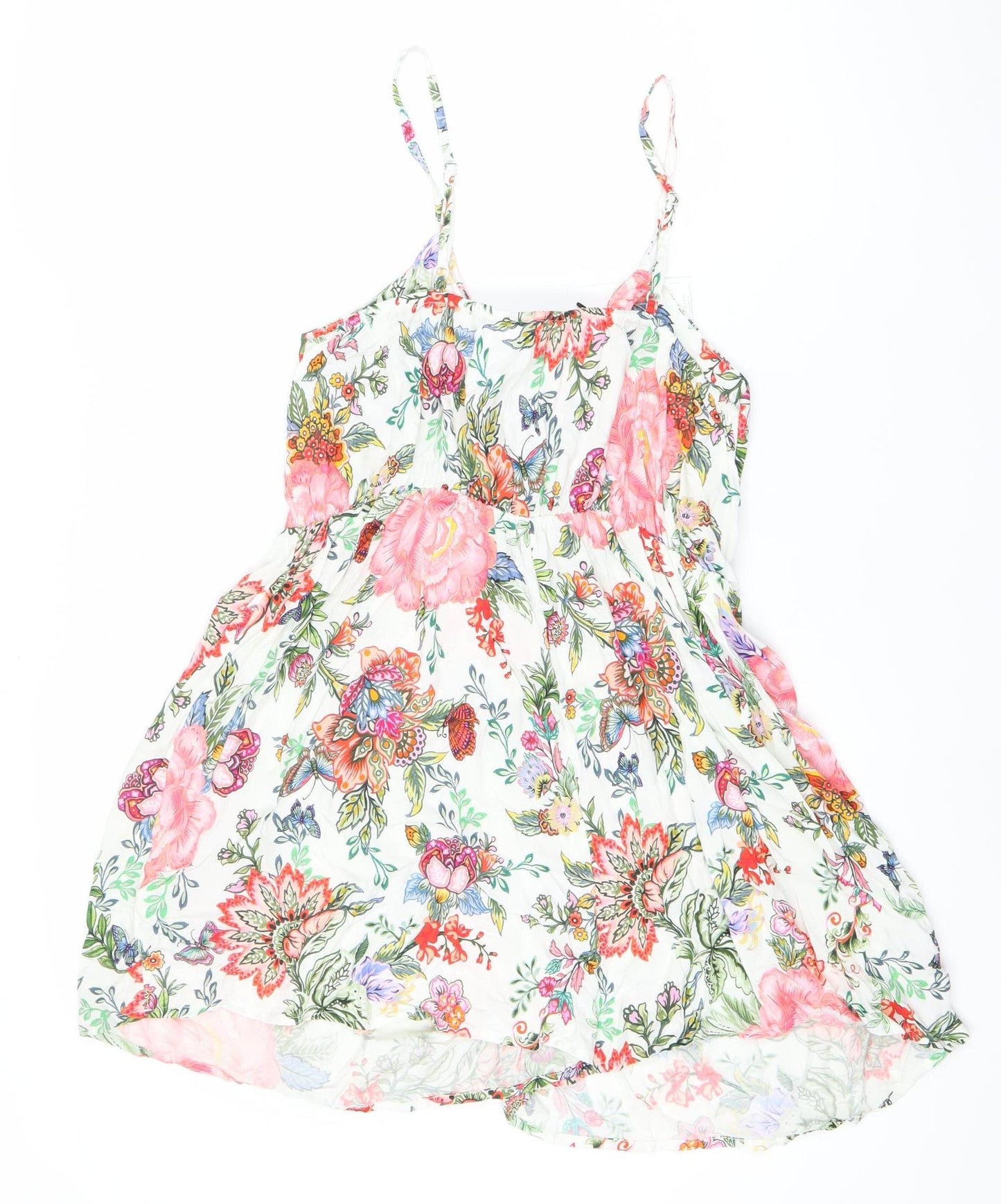 Lipsy Women Multicoloured Floral Viscose Size 12 Playsuit