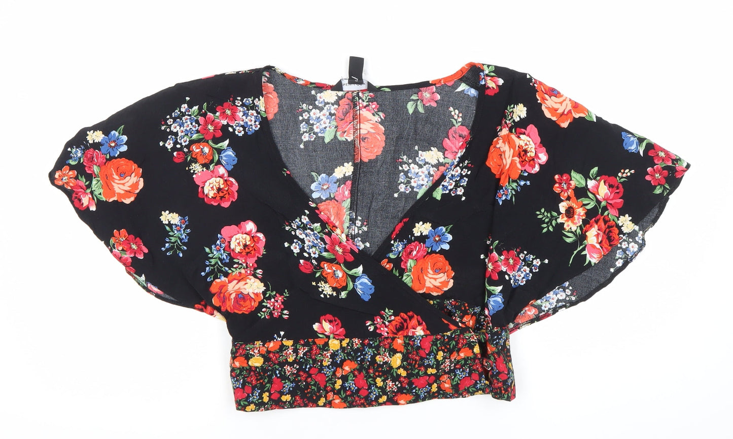 New Look Women’s Multicoloured Floral Wrap Blouse Size 8