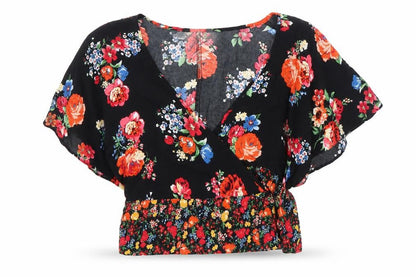 Womens UK Size 8 New Look Multicoloured Wrap Blouse