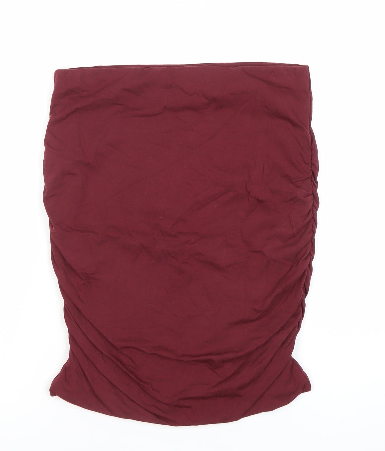 Hush Womens Red Knee Length Pencil Skirt Size S Cotton Modal