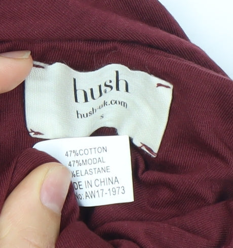 Hush Womens Red Knee Length Pencil Skirt Size S Cotton Modal