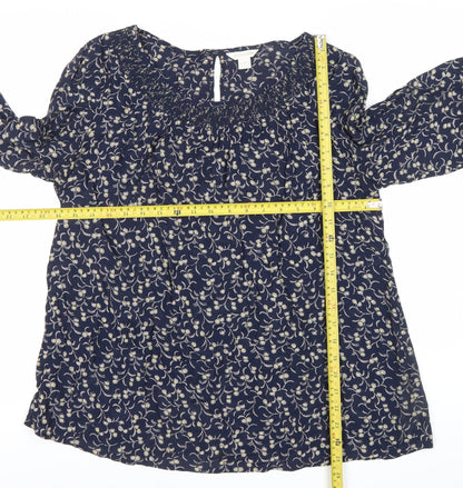 Womens UK Size 14 Monsoon Blue Tunic Blouse