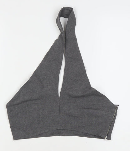 Womens UK Size 12 Pull&Bear Grey Cropped Tank