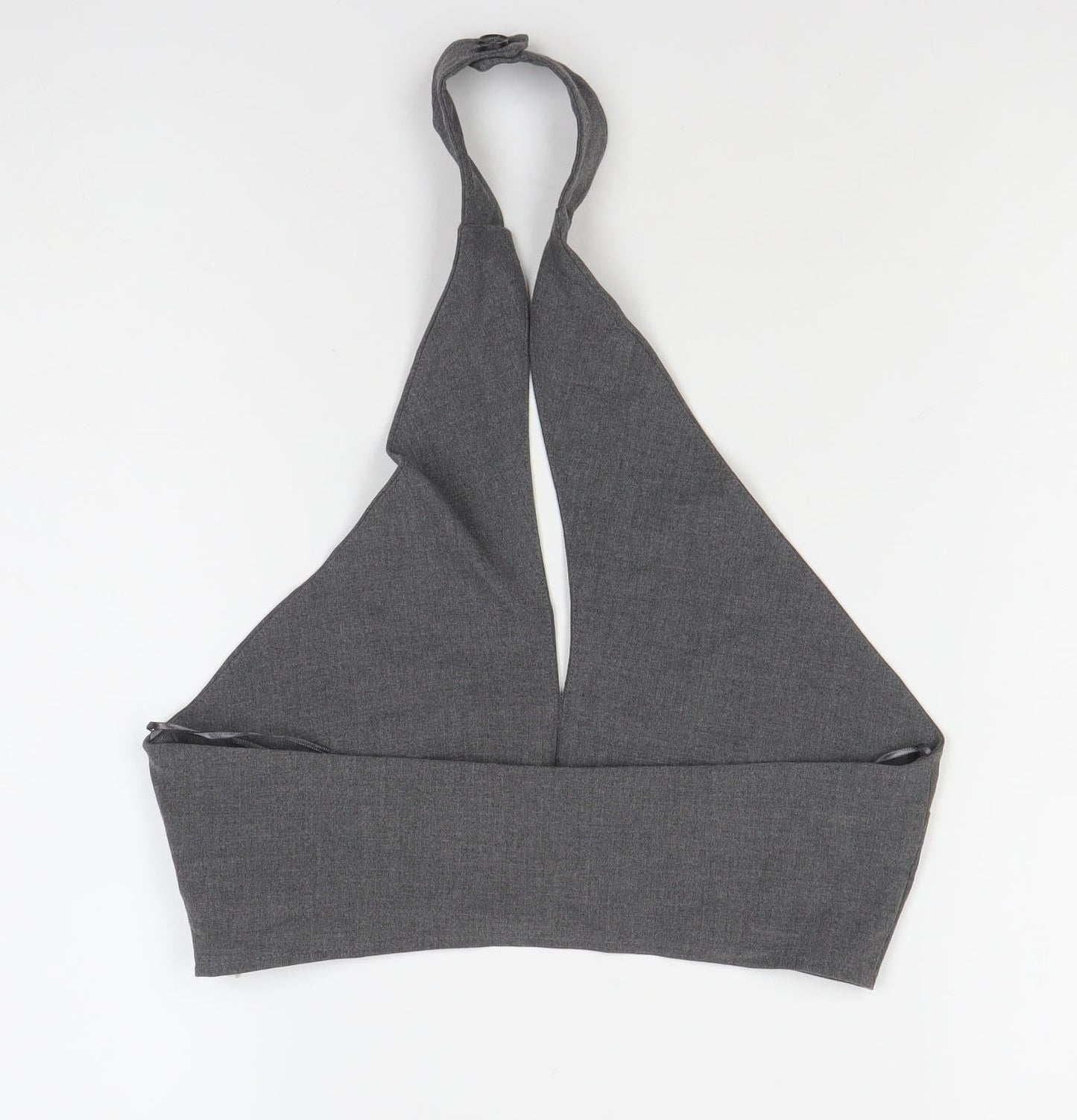 Womens UK Size 12 Pull&Bear Grey Cropped Tank