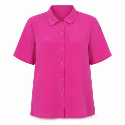 Womens UK Size 14 Damart Pink Basic Button-Up