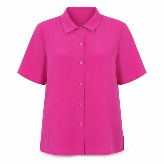 Womens UK Size 14 Damart Pink Basic Button-Up