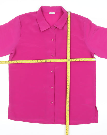 Womens UK Size 14 Damart Pink Basic Button-Up
