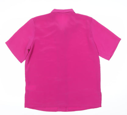 Womens UK Size 14 Damart Pink Basic Button-Up