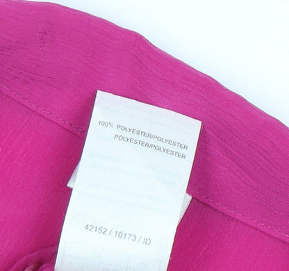 Womens UK Size 14 Damart Pink Basic Button-Up