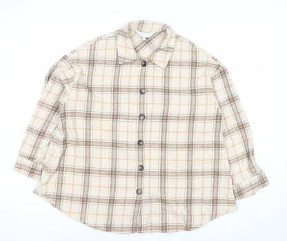 Apricot Women’s Beige Checked Flannel Shirt Jacket XS