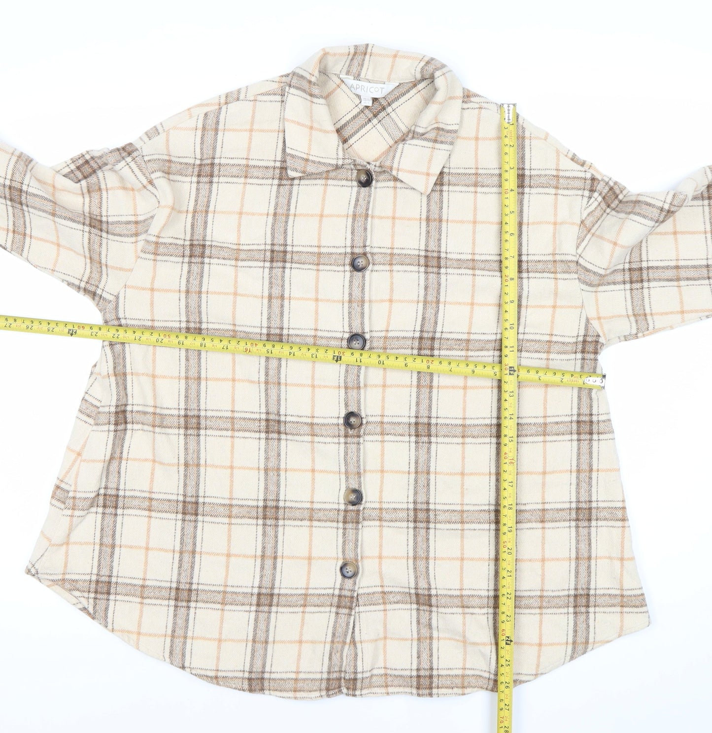 Apricot Women’s Beige Checked Flannel Shirt Jacket XS