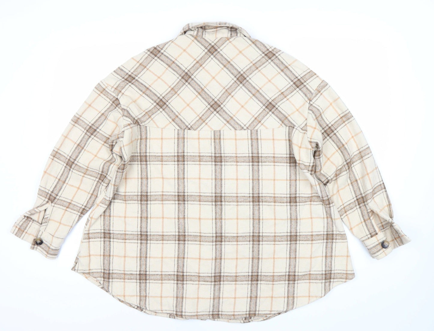 Apricot Women’s Beige Checked Flannel Shirt Jacket XS