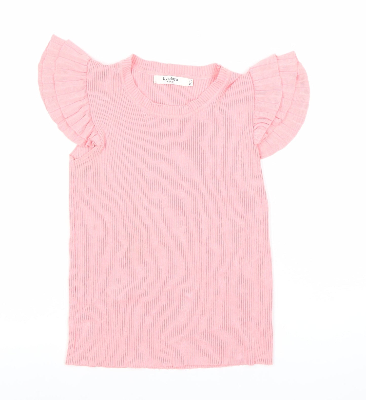 Womens UK Size M By Clara Pink Basic T-Shirt