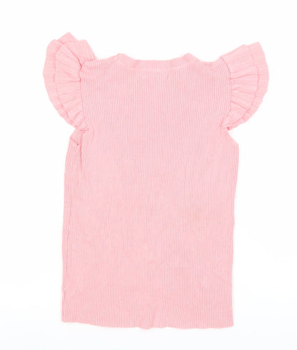 Womens UK Size M By Clara Pink Basic T-Shirt